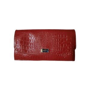 Clutch Evening Purse Womens Red Vegan Polyvinyl & Polyester Lining by Liz & Co.